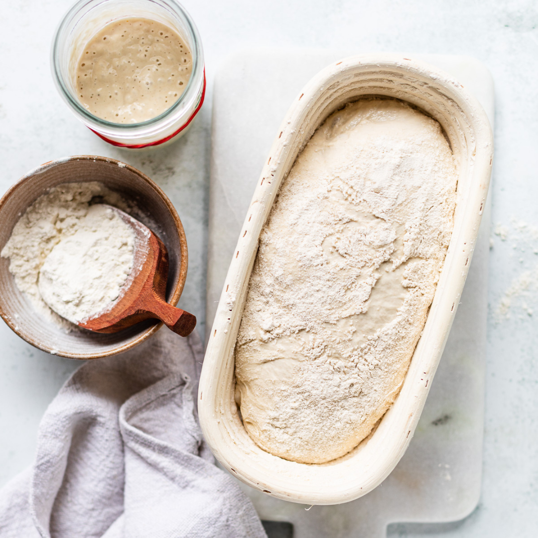 PRESTIGE DOUGH Brotgärkörbchen-Set – Komplettes Sauerteig-Starter-Set Inkl. Rattankorb