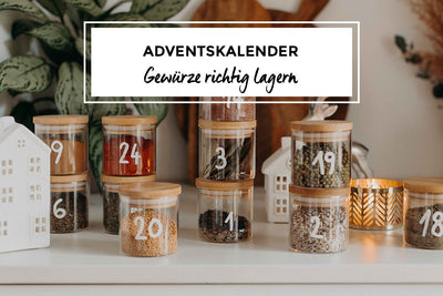 Adventskalender in Gewürzgläsern