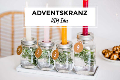 Adventskranz mit Gläsern