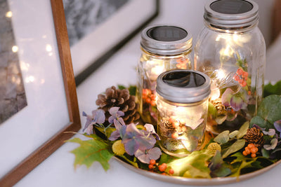 Herbststimmung: Mason Jar Solarlampe