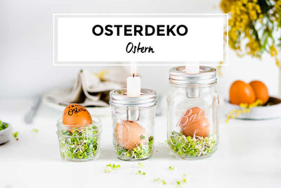 Osterdeko im Glas