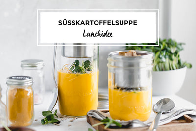 Mealprep Idee: Süßkartoffelsuppe im Glas