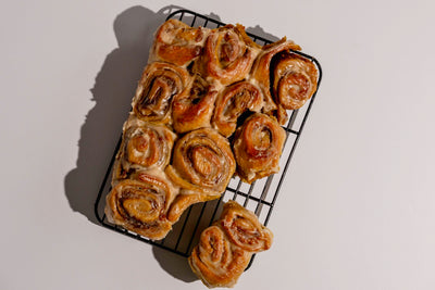 Vegan Sourdough Cinnamon Rolls with Pumpkin Spice Butter