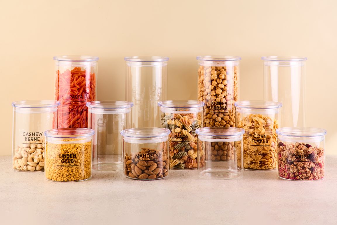Lieblingsglas Runde Vorratsgläser Maxi Set mit Etiketten minimal