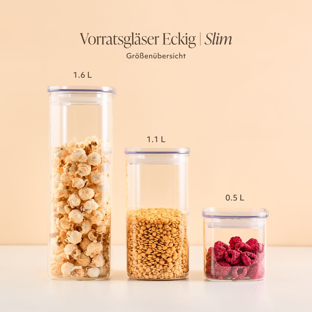 Vorratsglas Eckig | Slim | 1.1 L