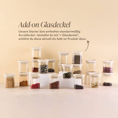 Gewürzschrank Starter Set | Eckig +Glasdeckel