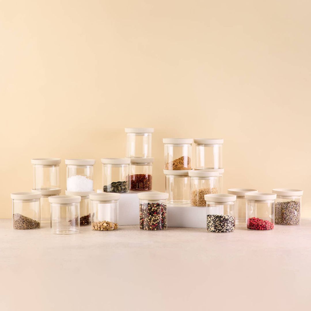 Gewürzschrank Starter Set | Rund +Glasdeckel