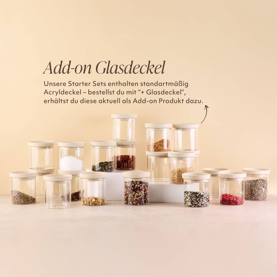 Gewürzschrank Starter Set | Rund +Glasdeckel
