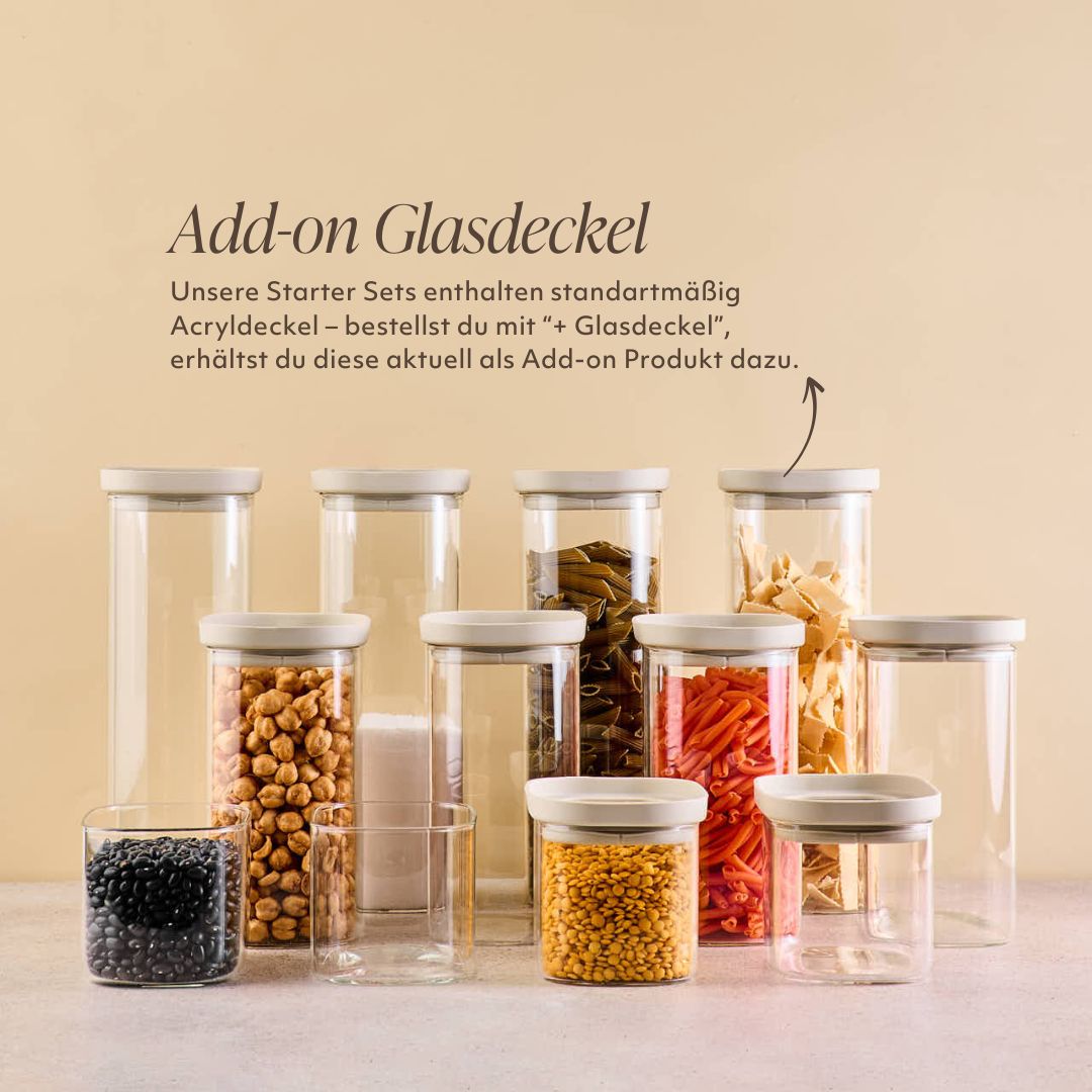 Vorratsschrank Starter Set | Eckig | Slim +Glasdeckel