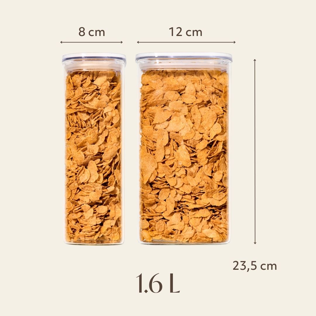Vorratsglas Eckig | Slim | 1.6 L