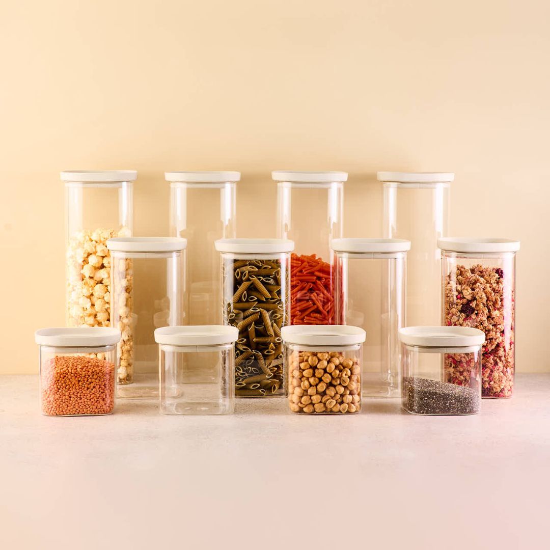 Vorratsschrank Starter Set Maxi | Eckig +Glasdeckel