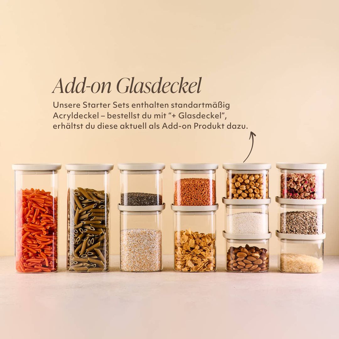 Vorratsschrank Starter Set Midi | Eckig +Glasdeckel