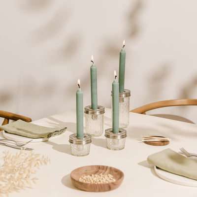 Kerzen salbei-grün Set