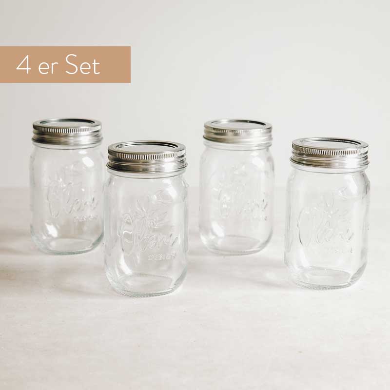 Mason Jar Regular 0.5 Liter 4-er Set Lieblingsglas 