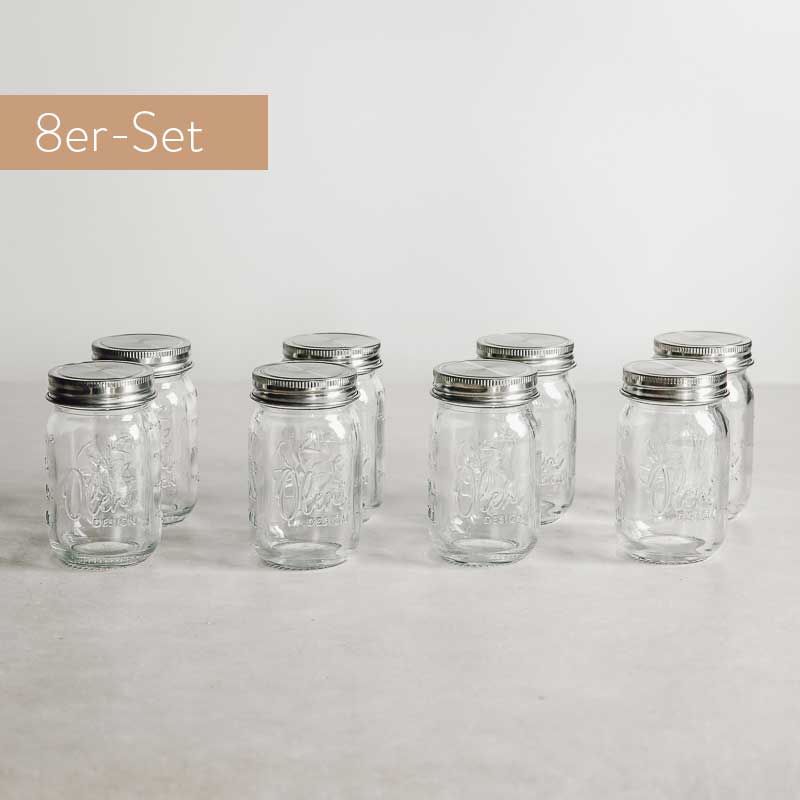 Oleni Mason Jar Mini 8er Set Lieblingsglas 